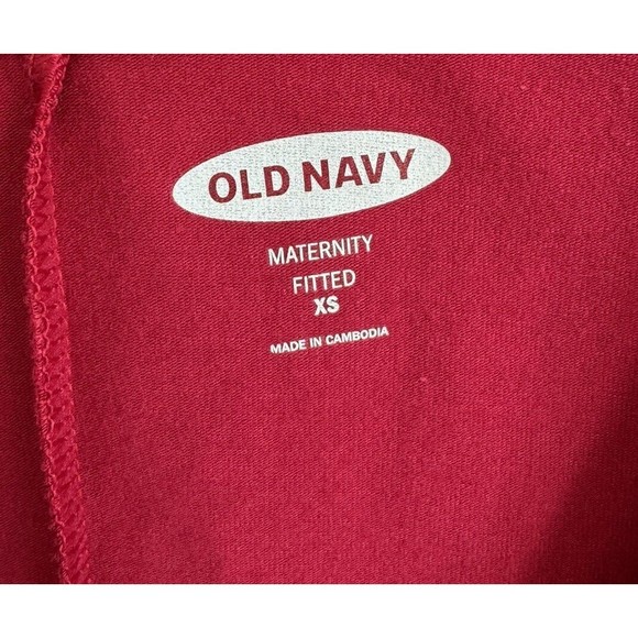 NWT Old Navy Maternity Fitted Faux Wrap Bodycon Dress Red Ruched Stretch - Picture 4 of 9